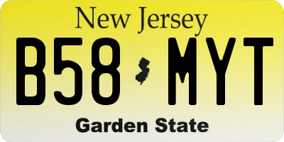 NJ license plate B58MYT