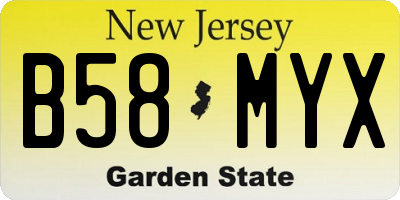 NJ license plate B58MYX