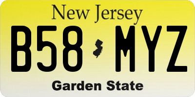 NJ license plate B58MYZ