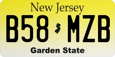 NJ license plate B58MZB