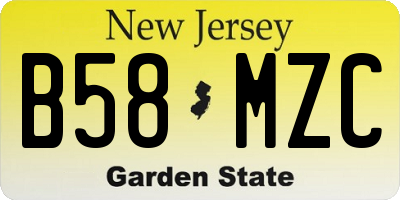 NJ license plate B58MZC