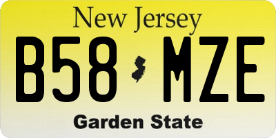 NJ license plate B58MZE