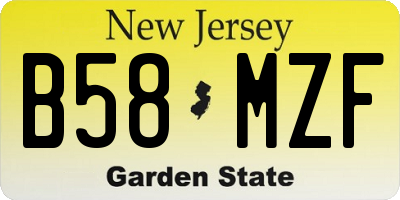 NJ license plate B58MZF