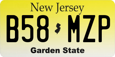 NJ license plate B58MZP