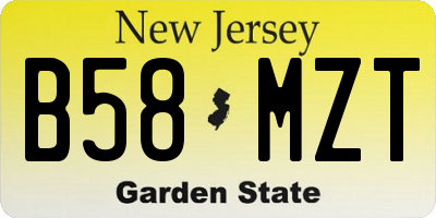 NJ license plate B58MZT