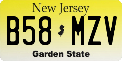 NJ license plate B58MZV
