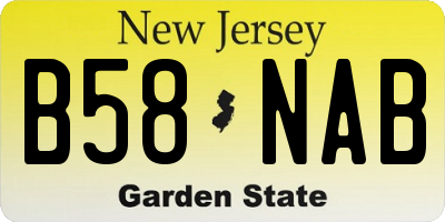 NJ license plate B58NAB