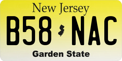 NJ license plate B58NAC