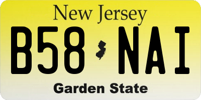 NJ license plate B58NAI