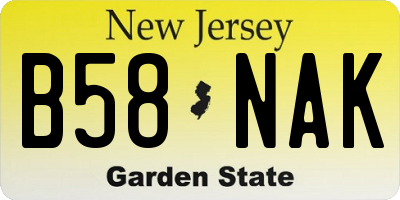 NJ license plate B58NAK