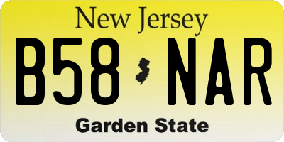 NJ license plate B58NAR