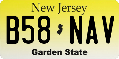 NJ license plate B58NAV