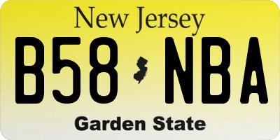 NJ license plate B58NBA