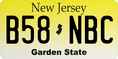 NJ license plate B58NBC