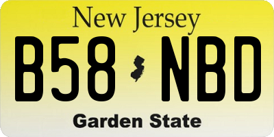 NJ license plate B58NBD