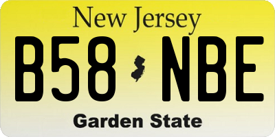 NJ license plate B58NBE
