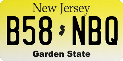 NJ license plate B58NBQ
