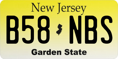 NJ license plate B58NBS