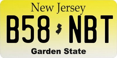 NJ license plate B58NBT