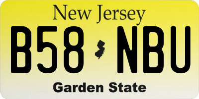 NJ license plate B58NBU