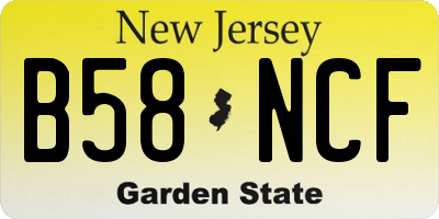 NJ license plate B58NCF