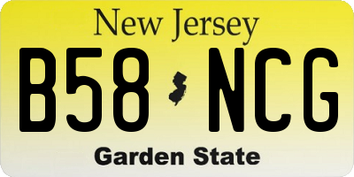 NJ license plate B58NCG
