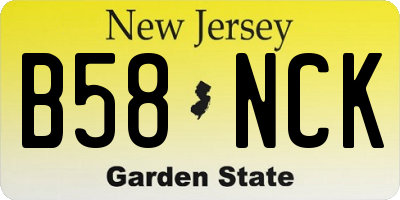 NJ license plate B58NCK