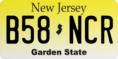 NJ license plate B58NCR