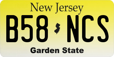 NJ license plate B58NCS