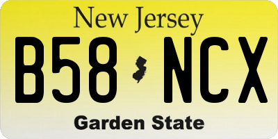 NJ license plate B58NCX