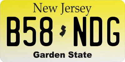 NJ license plate B58NDG