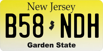 NJ license plate B58NDH