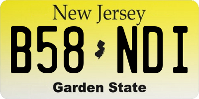 NJ license plate B58NDI