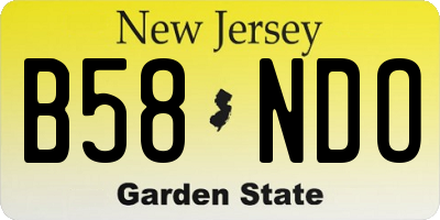 NJ license plate B58NDO