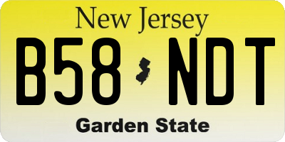 NJ license plate B58NDT