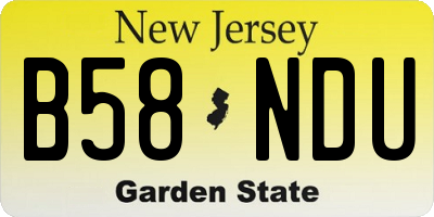 NJ license plate B58NDU