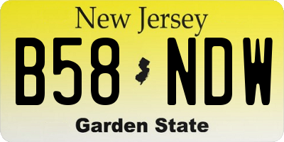 NJ license plate B58NDW
