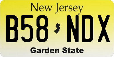 NJ license plate B58NDX