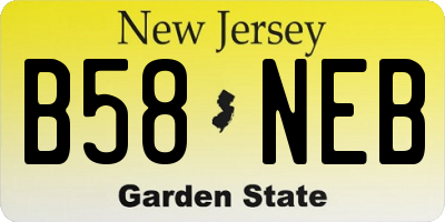 NJ license plate B58NEB
