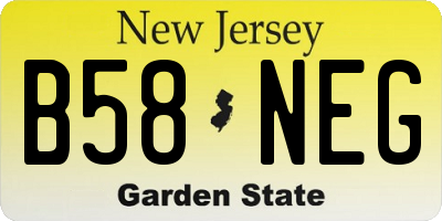 NJ license plate B58NEG