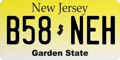 NJ license plate B58NEH