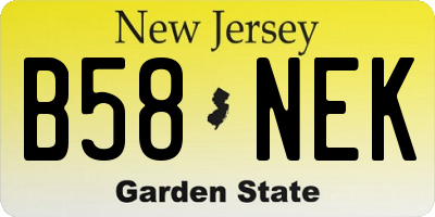 NJ license plate B58NEK