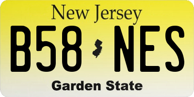 NJ license plate B58NES