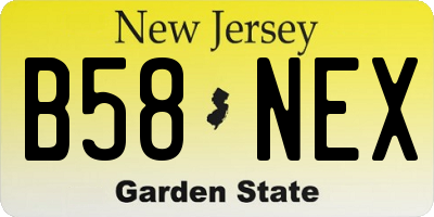 NJ license plate B58NEX