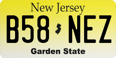 NJ license plate B58NEZ