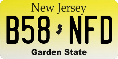 NJ license plate B58NFD