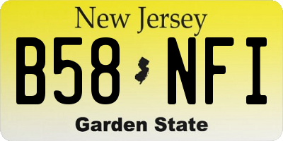 NJ license plate B58NFI