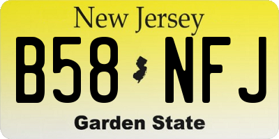 NJ license plate B58NFJ