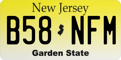 NJ license plate B58NFM