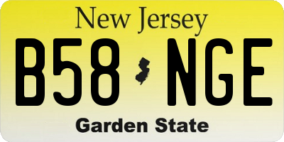 NJ license plate B58NGE